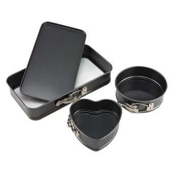 

Non Stick Carbon Steel Cake Mold Three Piece Set Adjustable Bottom Lock Cake Bread Baking Plate Baking Mold, Cake Mold