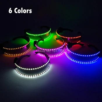 

Upgrade Party LED Glasses 6Colors LED Sunglasses Light Up Glasses Rave Costume Party DJ Sunglasses Carnival Party Decor