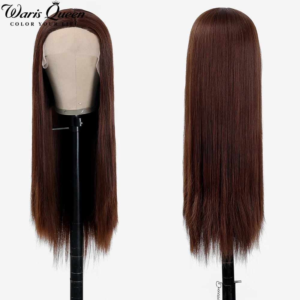 

Synthetic Lace Front Wig Long Stright Ombre Brown T Part HD Lace Frontal Heat Resistant Natural Daily Cosplay Wigs For Women