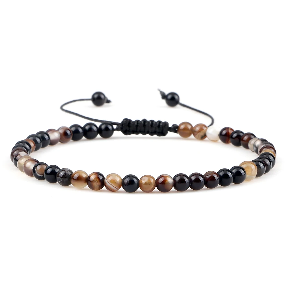 4mm Natural Mini Beads Bracelets for Women Men Round Agates Onyx Stone Yoga Braided Bracelet Elastic Charm Bangle Prayer Jewelry - Image 4