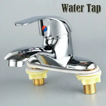 

Bathroom Double Couplet Basin Sink Faucet Waterfall Countertop Chrome Mixer Tap