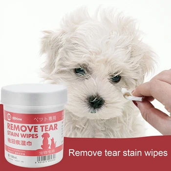 

100pcs Pet Eye Wet Wipes Dog Cleaning Pads Facial Tear Stain Remover Wipes for Cat Dog Puppy Teeth Eyes Ears Grooming Towels