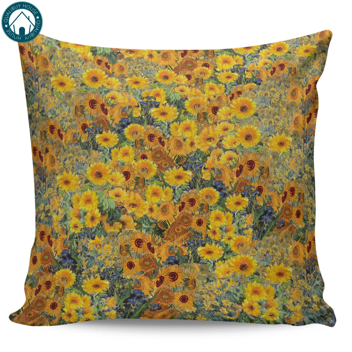 Sunflowers Pattern Pillow Covers Cases Cover Cushion Pillowcase Square PrintPillow Case