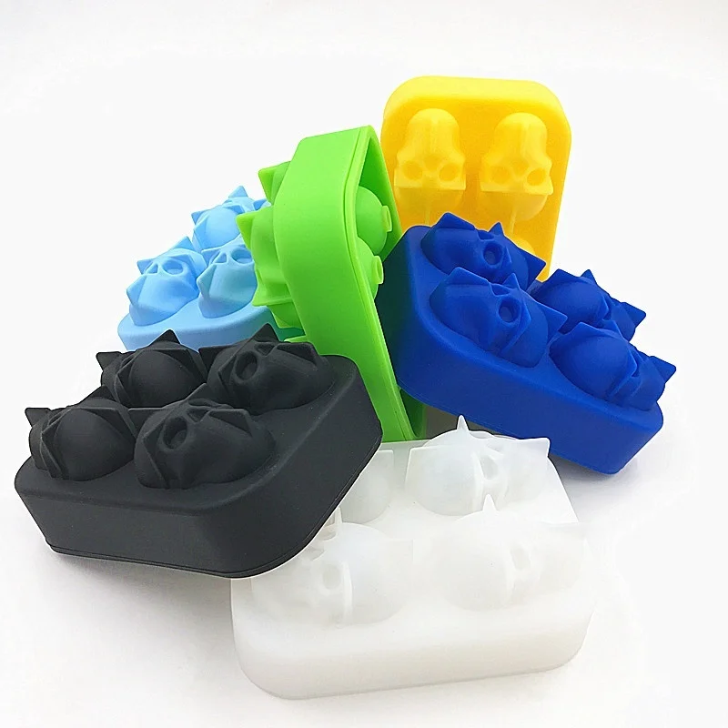 Ледяной шар виски со льдом, крем, форма, Череп, поднос для льда, летний дом, кухня, силиконовый крем, силиконовая форма для кубиков, форма для виски