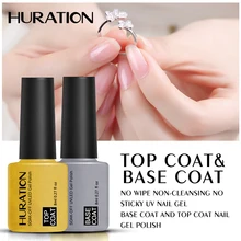 Гель-лак для ногтей Huration Top and Base Soak Off 8 мл УФ светодиодный Гель-лак искусство Топы гибридная основа+ Топ Лак для ногтей красивый Цветной Гель-лак
