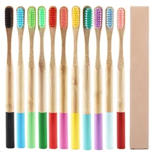 1 шт. Экологичная бамбуковая зубная щетка средняя щетина биоразлагаемая безпластичная зубная щетка для взрослых кисточка с бамбуковой ручкой