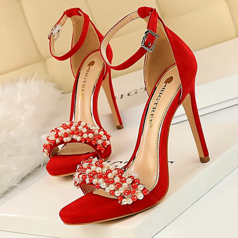 Sexy High Heels Sandals 16cm | Red High Heels 16 Cm | Stiletto Sandals |  Ankle Strap | Shoes - Women's Sandals - Aliexpress