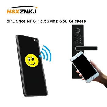 

5PCS/lot NFC 13.56Mhz S50 Writable IC UID Anti Metal Interference Cartoon Tags Stickers Proximity Card Label For RFID NFC Copier