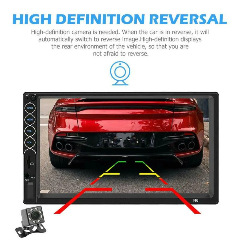 Автомагнитола HD " сенсорный экран стерео Bluetooth 12 В 2 Din FM ISO мощность Aux вход Авто MP5 плеер SD USB