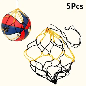 

5pcs Nylon folding Net Ball Carrying Mesh Net Bag Basketball Football