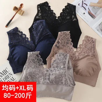 

Girls Anti-Emptied V-neck New Incognito Wrapped Chest Beauty Back Bra Lace Seamless Comfortable Vest Underwear