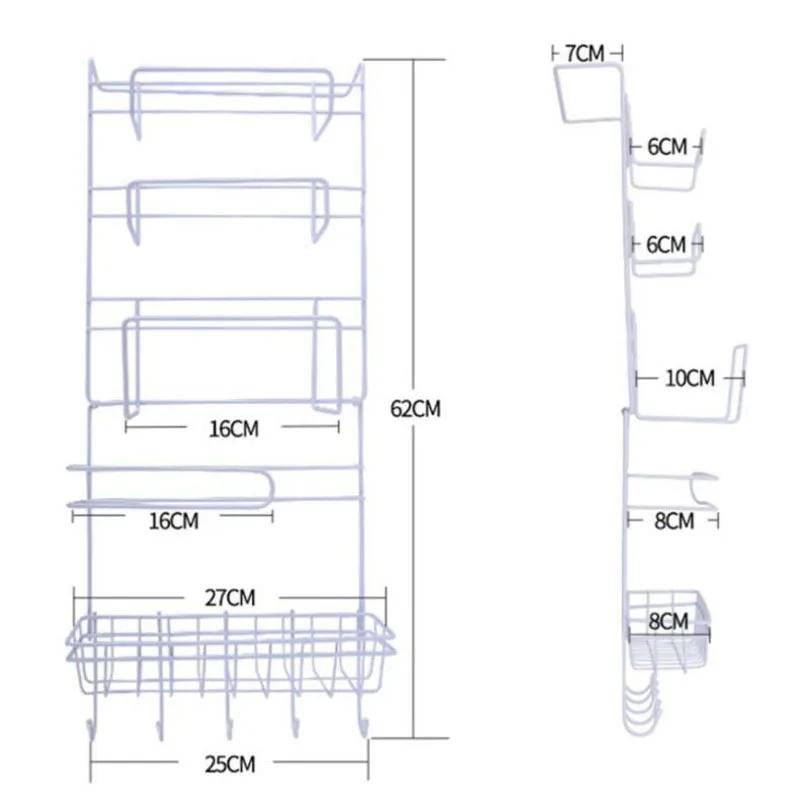 Refrigerator Side Shelf Kitchen Tool Multi-Functional Plastic Film Wall Hanging Fridge Storage Rack Spice Organizer Home Decor