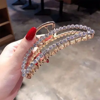 Pearl Hairpin Rhinestone European And American Grab Clip Simple Fashion Hair Accessories A4