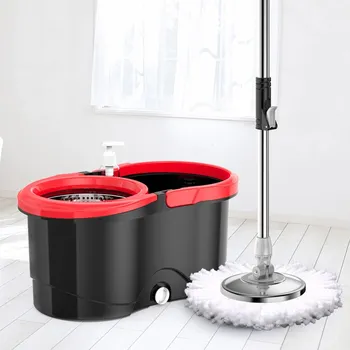 

Double drive mop rotary hand-washing water ping bucket home automatic tow zone good God drag