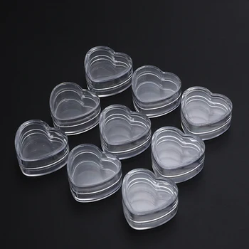 

1/10/30PCS Plastic Heart Shape Empty Bottle Cosmetic Lip Balm Cream Pot Jar Box Container Travel Refillable Bottles Set