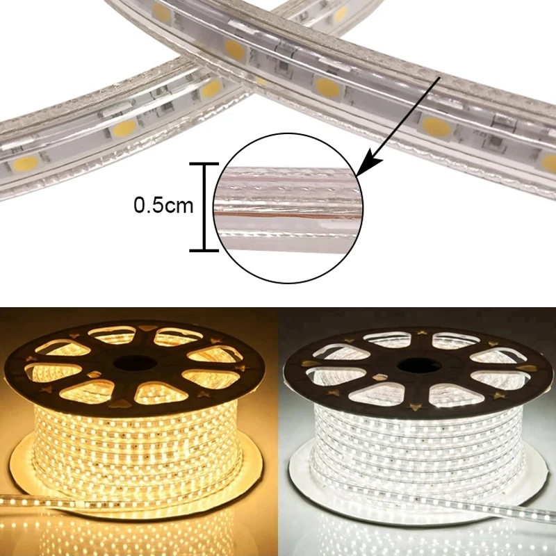 50 м/рулон 5050 Светодиодная лента гибкий светильник 60led/M IP67 Водонепроницаемый
