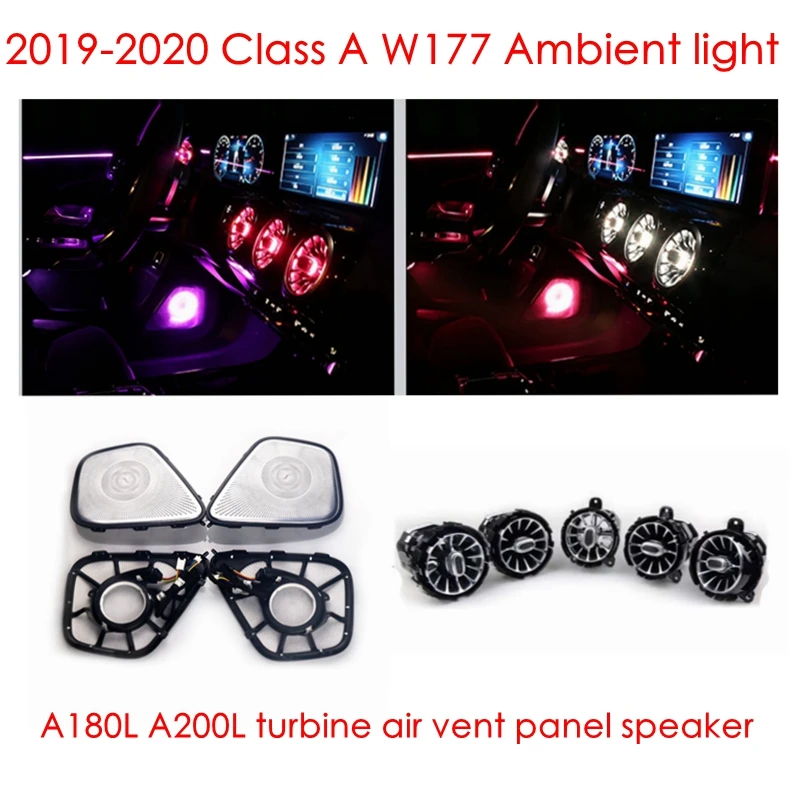 Upgrade 64 colors Ambient light For 2019-2020 W177 Mercedes benz A class A180L A200L Atmosphere Lamp speaker turbine air vent | Автомобили