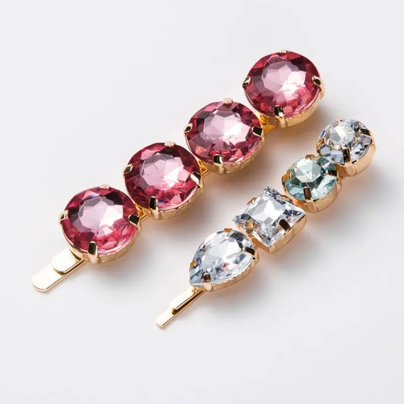 

3 Pcs/set Fashion Women Hair Clips Acrylic Inlaid Rhinestone Adult Hairpin Flamingo Word Clip Girls Simple Wild Hair Accessories