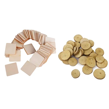 

80 Pcs Wood Log Slices Discs for DIY Crafts Wedding Centerpieces 4 X 4Cm & 3-4CM