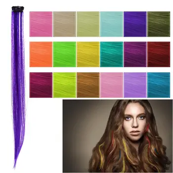 

18pcs Fashion wig piece 18 kinds of Color Wigs 55*3cm Straight Wig Hair styling supplies