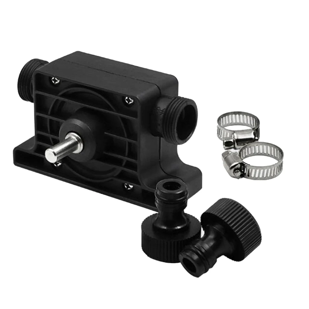 8mm Round Shank Electric Drill Water Pump Self Priming Transfer Pump with Hose Clamps and Connector