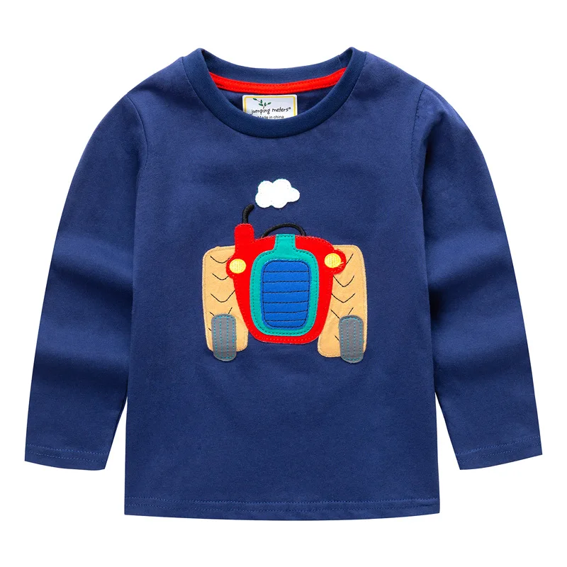 

BOY'S Embroidery Cartoon Long-sleeved T-shirt 2019 Childrenswear Children Summer New Style Pure Cotton Base Shirt CHILDREN'S T-s