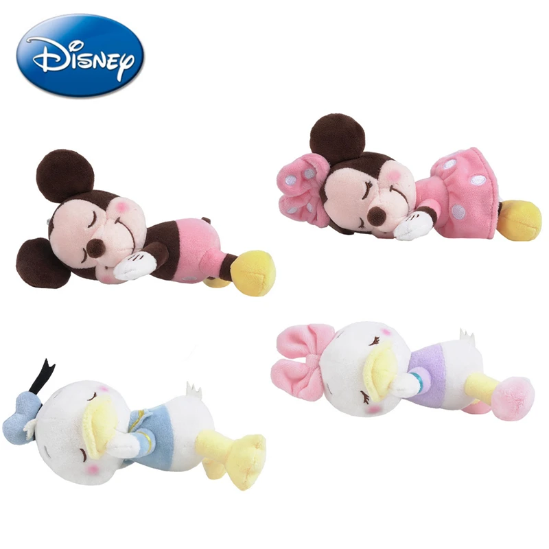 Genuine Disney Fashion Mickey Mouse Minnie Donald Duck Daisy Sleeping Prone Position Plush Doll Keychain Pendant Toy For Girl | Игрушки и