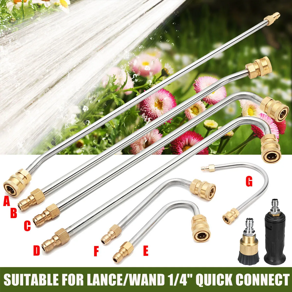 7 Size High Pressure Washer Gutter Cleaner Attachment For Lance/wand 1/