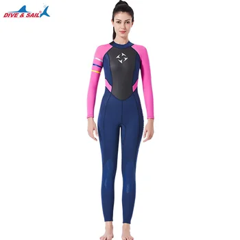 

DIVE&SAIL 3MM Neoprene Women Diving Suit Surfing Wetsuit Swimsuit Thick Warm High Quality Warm Comfortable Sun Protection