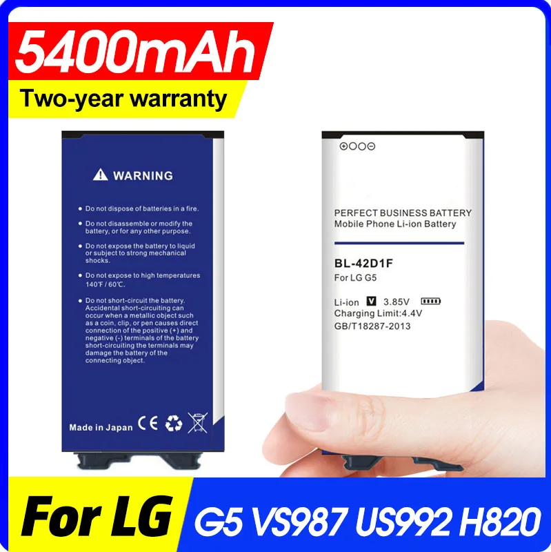 Батарея для LG G5 H850 H820 H830 H840 H868 H860N H860 LS992 US992 F700L F700S F700k VS987 5400 мАч|Аккумуляторы