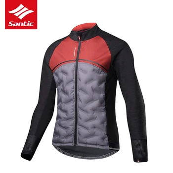 

Santic Winter Keep Warm Cotton Men Cycling Coats Long Sleeve Thermal Fleece Windproof Outdoor Sport Riding Skiing Hiking Jackers
