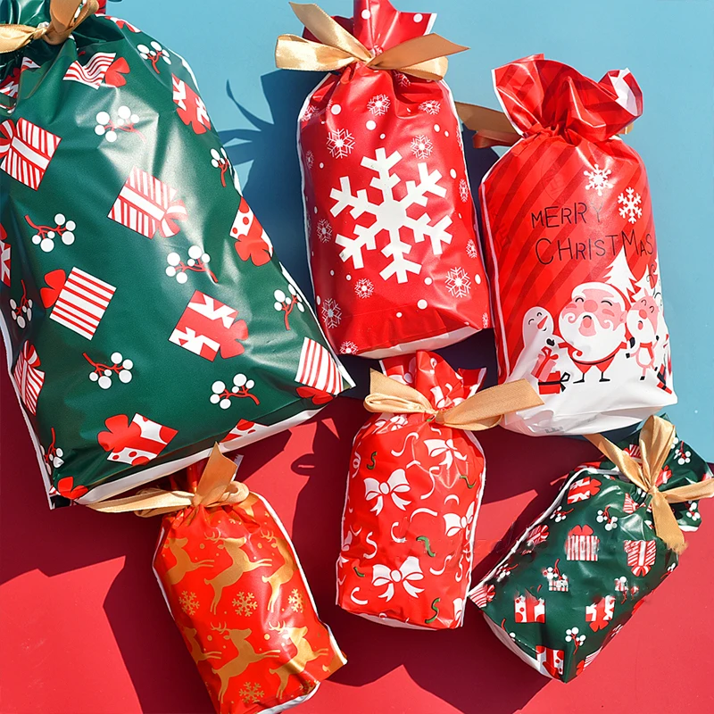 Christmas Gift Bags Santa Gift Bag Christmas Decoration for Home Snowflake Noel Present Wrap Holders