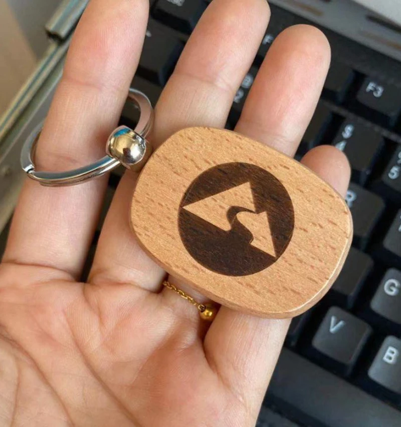 

30PCS Custom logo DIY Wooden Keychain Rectangle Heart Round Ellipse Carving Keyring Wood Key Chains