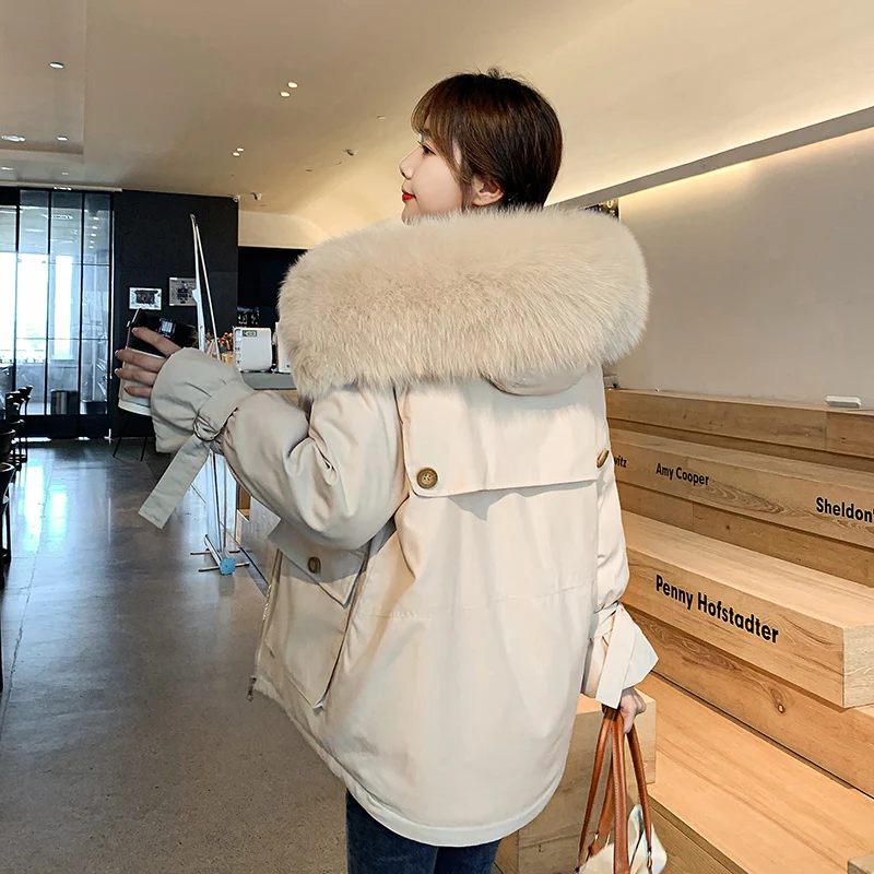 

Thick Winter Down cotton Jacket Women Parka 2022 Mid-length Warm Outerwear Loose Cotton Coat Female Korean Slim Jacket