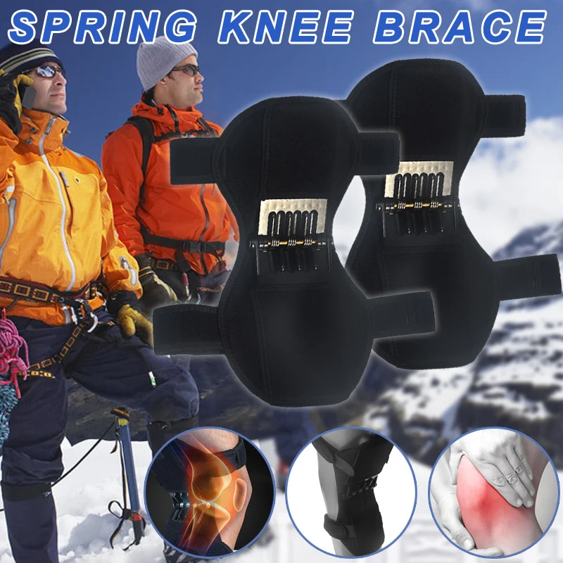 

2019 Newly 1Pair Patella Booster Spring Knee Brace Support for Mountaineering Squat Hiking Sports N66