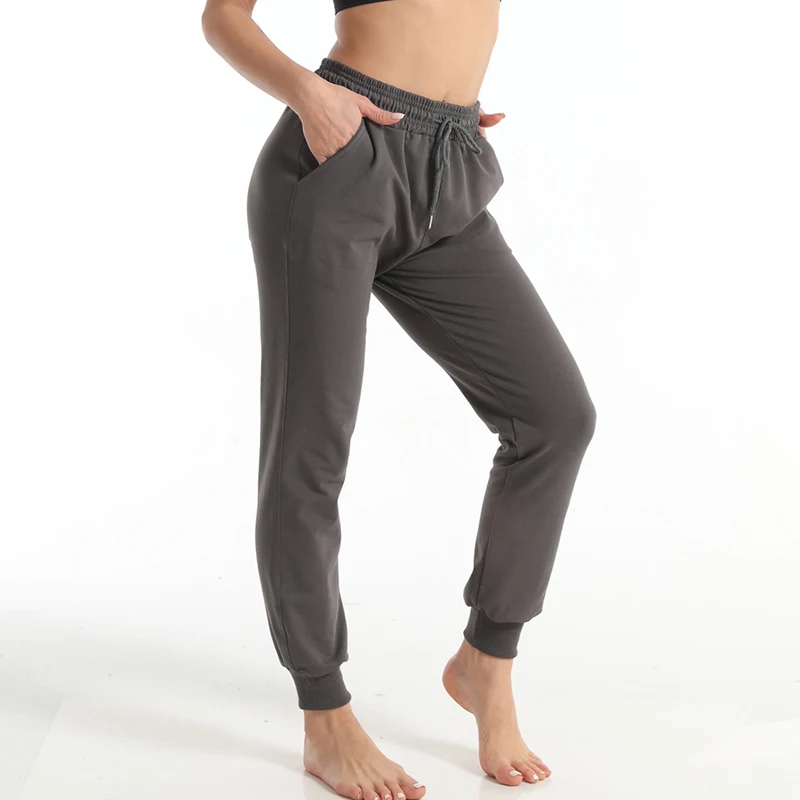 Sfit Drawstring Joggers Yoga Nacked-feel тканевые спортивные штаны для тренировок с двумя боковыми карманами Женские однотонные штаны для бега