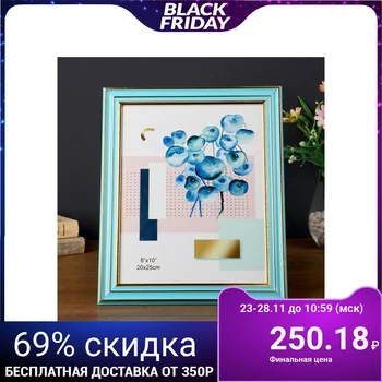 

Photo frame plastic 20x25 cm "Blue with three gold stripes" 29x24x1.2 cm 4441944