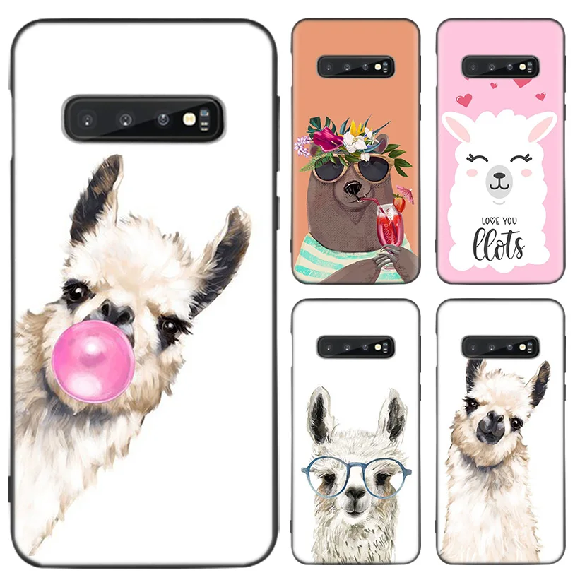 

Lama Llama Alpacas Black Case For Samsung Galaxy A50 A70 A50S A10S A20S A10 A20E A30 A40 M40 M30S A80 Soft Phone Coque