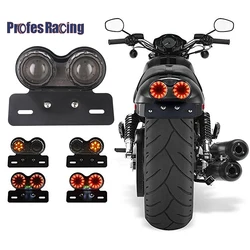 Motorcycle LED Taillight 12V Custom Motorbike Rear Stop Brake Lamp License Plate Light Turn Signal Indicators Universal For BMW