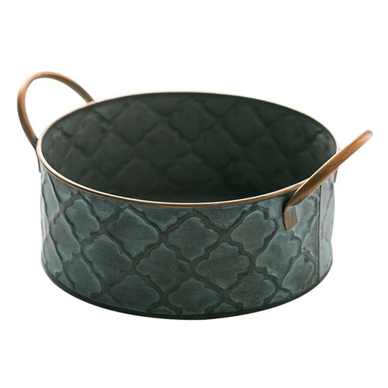 

Bread Basket Retro Antique Style Family Storage Basket Fruit Container Fried Chicken Vintage Tray With Handle Decoration