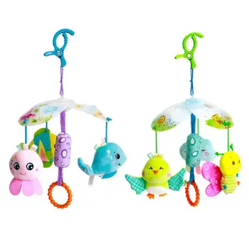 

Baby Crib Mobile Rattles 0-12 Months Rotating Bed Bell Educational Plush Toys
