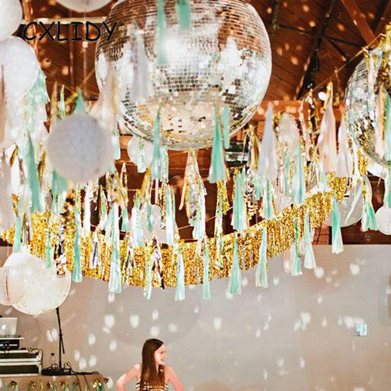 120x35cm Tassel Door Rain Curtains Metallic Foil Fringe Curtain Party Wedding Backdrop Decorations Metallic Tassels SAD16 (3)