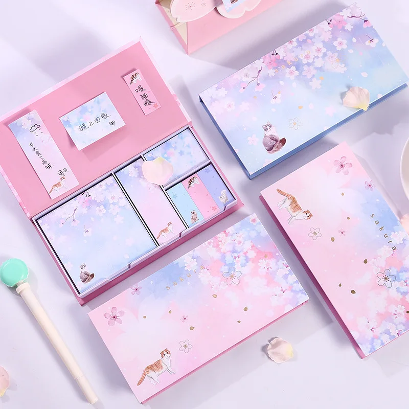 

Kawaii Flower Starry Sky Stationery Memo Pad Office Sticky Note Pads Notebooks Decoration Planner Stickers School Accessories