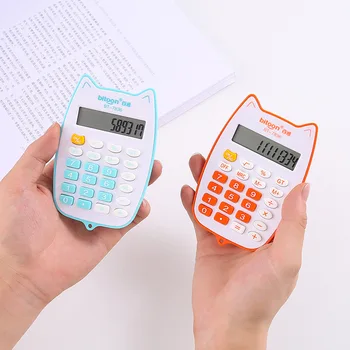 

Small fresh pocket calculator cute cat student candy color arithmetic calculator portable