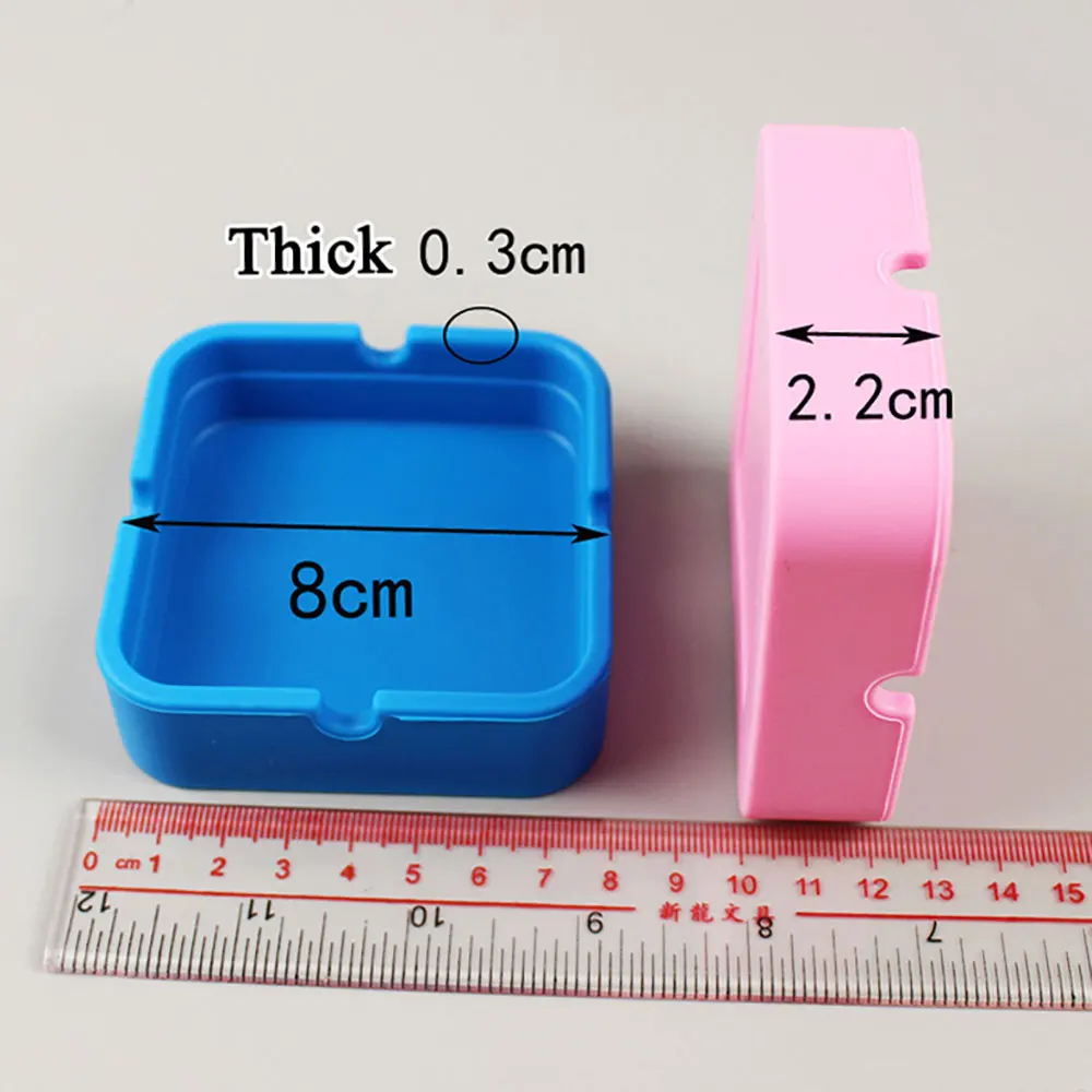 Silicone world Silicone Ashtray Rubber Portable High Temperature Resistant square Design Ashtray Eco-Friendly Soft