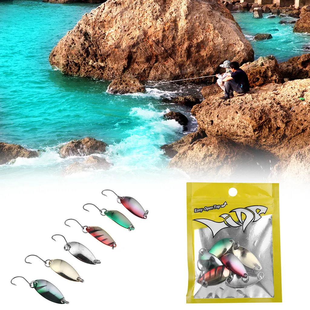 

6pcs Spoon Fishing Lures for trout lot bass Baits Freshwater Sea Hard Lure Baits Fishing Gear Minnow Crankbait