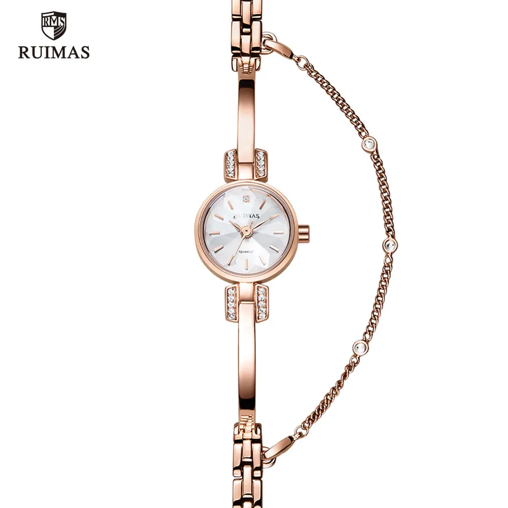 

RUIMAS Luxury Bracelet Women Watches Rose Gold Quartz Wristwatch Top Brand Waterproof Watch Lady Female Relogios Femininos Clock