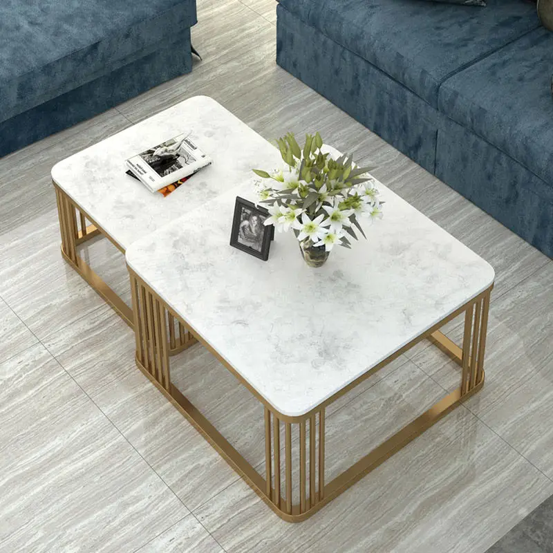 Square Marble Top Convertible Coffee table combination 3 Square Marble Top Convertible Coffee table combination 3