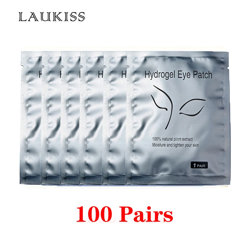 100pairs 25/100 пар/партия, гидрогелевые патчи для наращивания ресниц, подушечки для ресниц, серебристые, под глазами, нетканый макияж, все строительные ресницы - Цвет: 100pairs