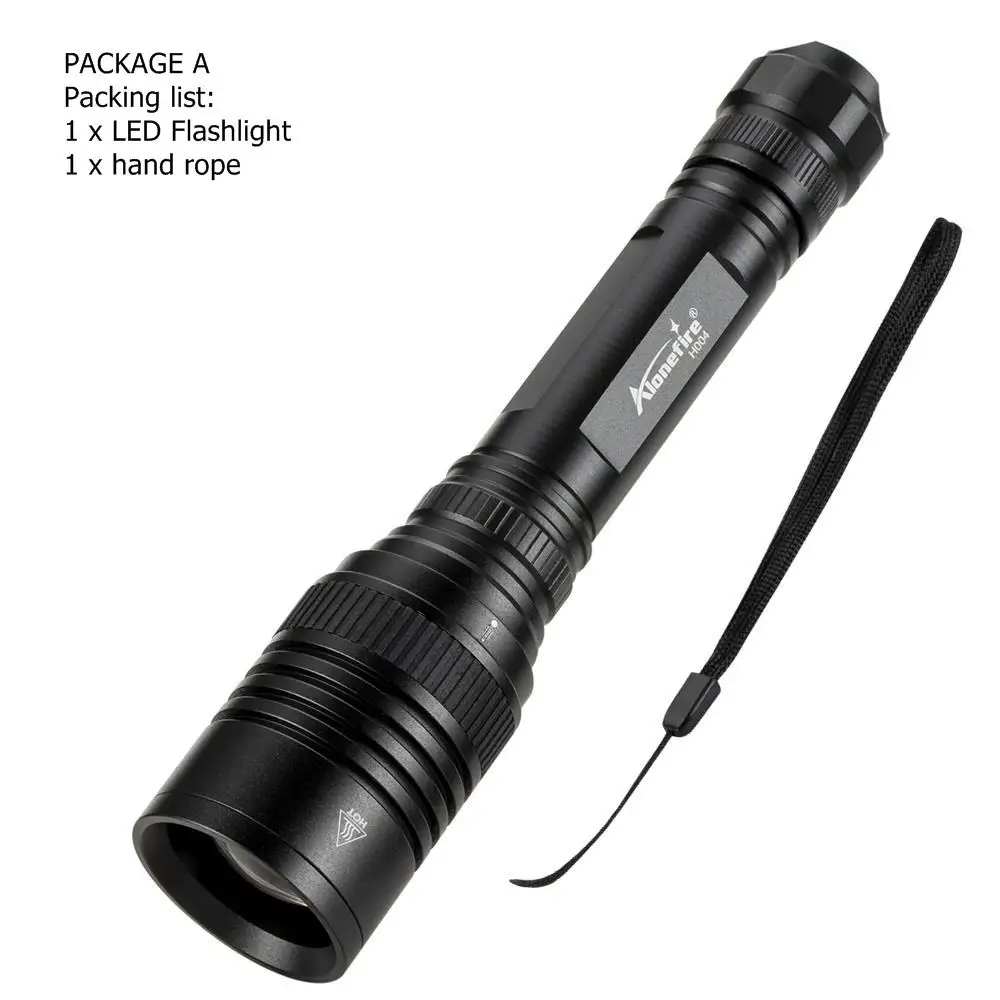 PACKAGE A AloneFire H004 XLamp XHP50 мощный флэш-светильник USB Zoom XHP50 светодиодный фонарь 18650 перезаряжаемый аккумулятор Охотничий Тактический светильник - Испускаемый цвет: PACKAGE A